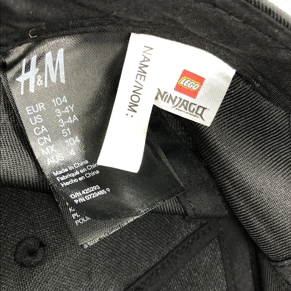 H&M Black Cap with Green and Yellow Sequin Face